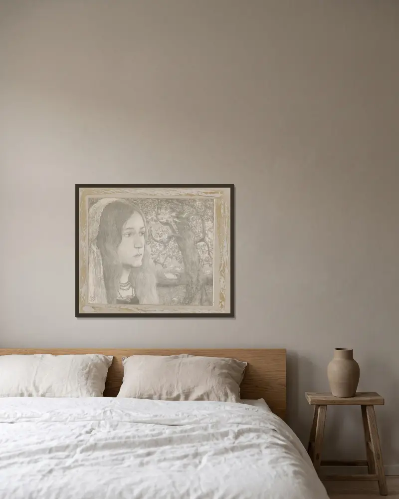 Helga som ser framåt av Richard Nicolaüs Roland Holst inramad på en vägg