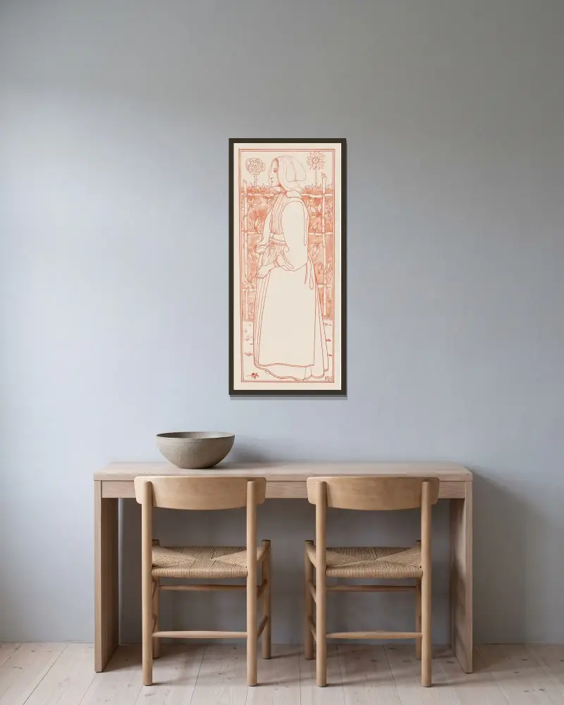 Flicka från Huizen av Richard Nicolaüs Roland Holst inramad på en vägg
