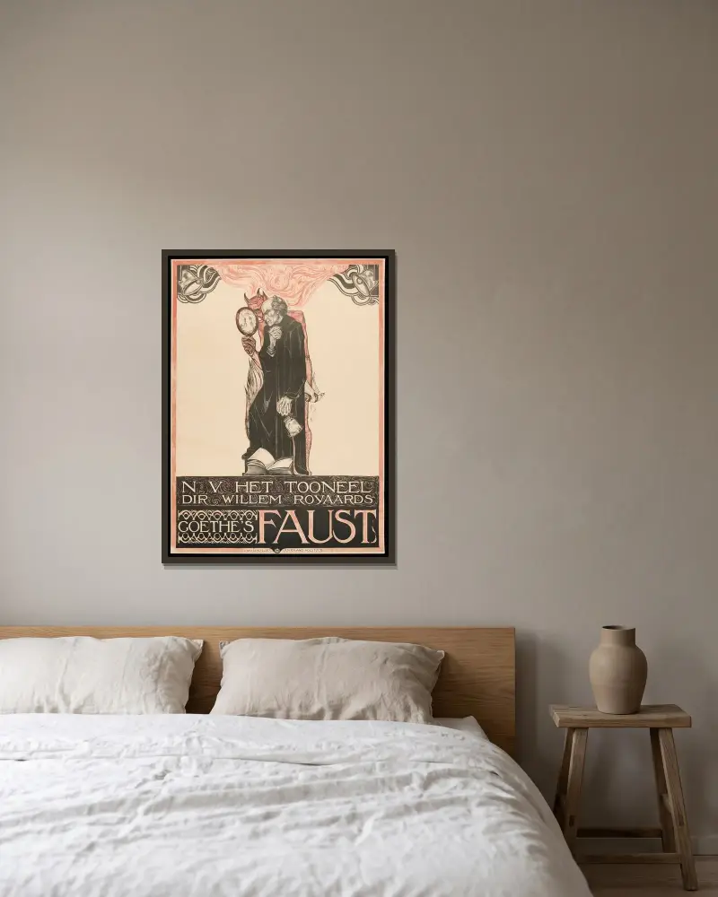 N V Het Tooneel Dir Willem Royaards Goethe’s Faust av Richard Nicolaüs Roland Holst inramad på en vägg