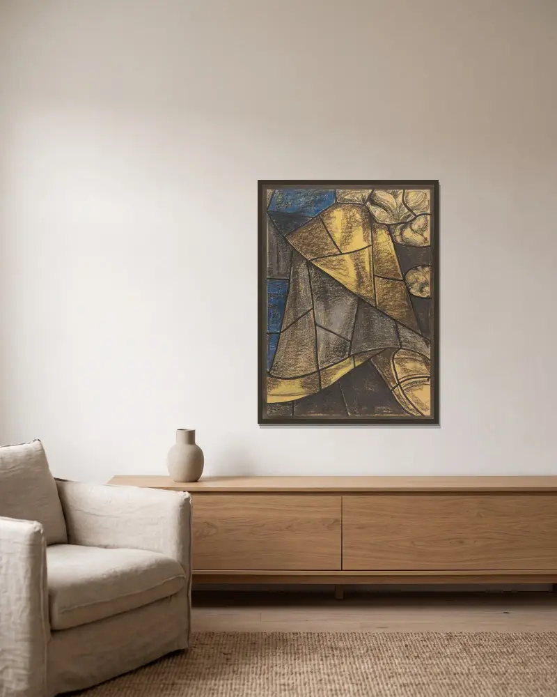 Projekt witraża w północnym transepcie katedry w Utrechcie 11, Richard Nicolaüs Roland Holst w ramie na ścianie