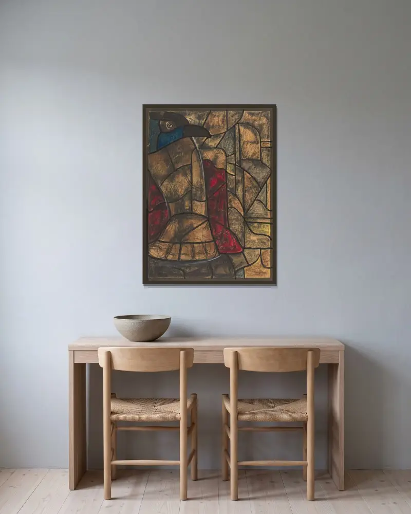 Projekt witraża w północnym transepcie katedry w Utrechcie 12, Richard Nicolaüs Roland Holst w ramie na ścianie