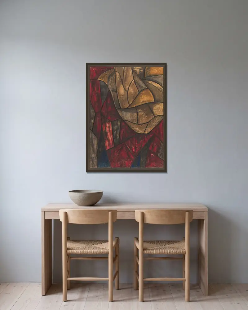 Entwurf für ein Fenster im nördlichen Querschiff des Doms zu Utrecht 22 von Richard Nicolaüs Roland Holst gerahmt an einer Wand