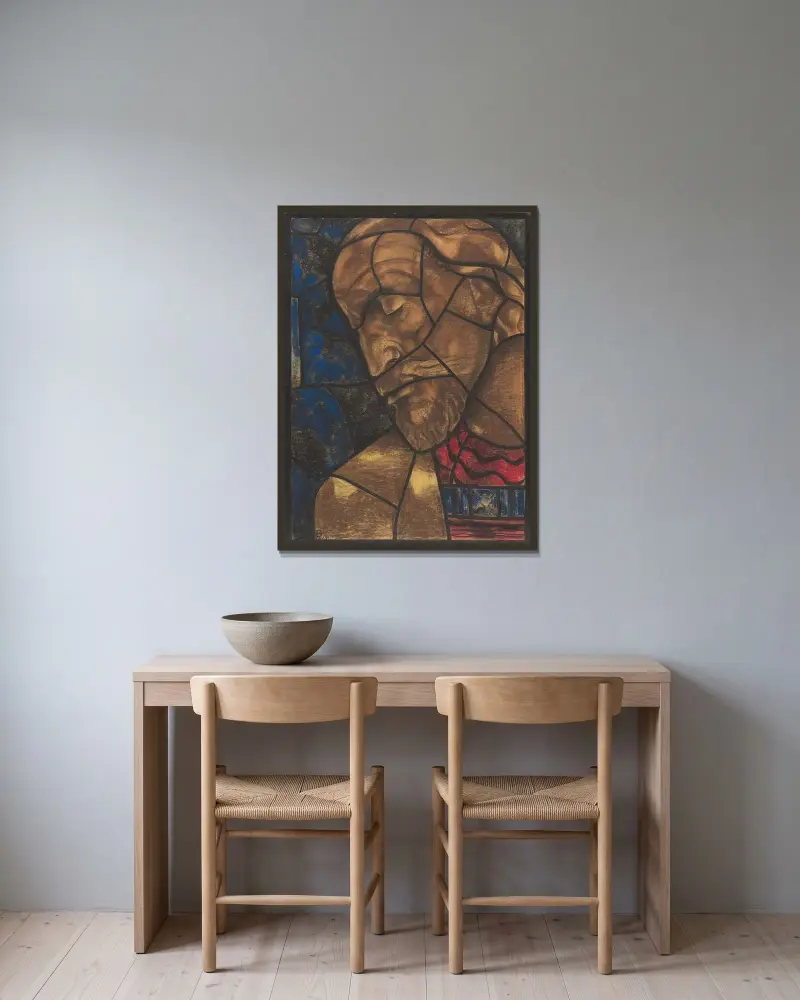 Projekt witrażu w północnym transepcie katedry w Utrechcie 26, Richard Nicolaüs Roland Holst w ramie na ścianie