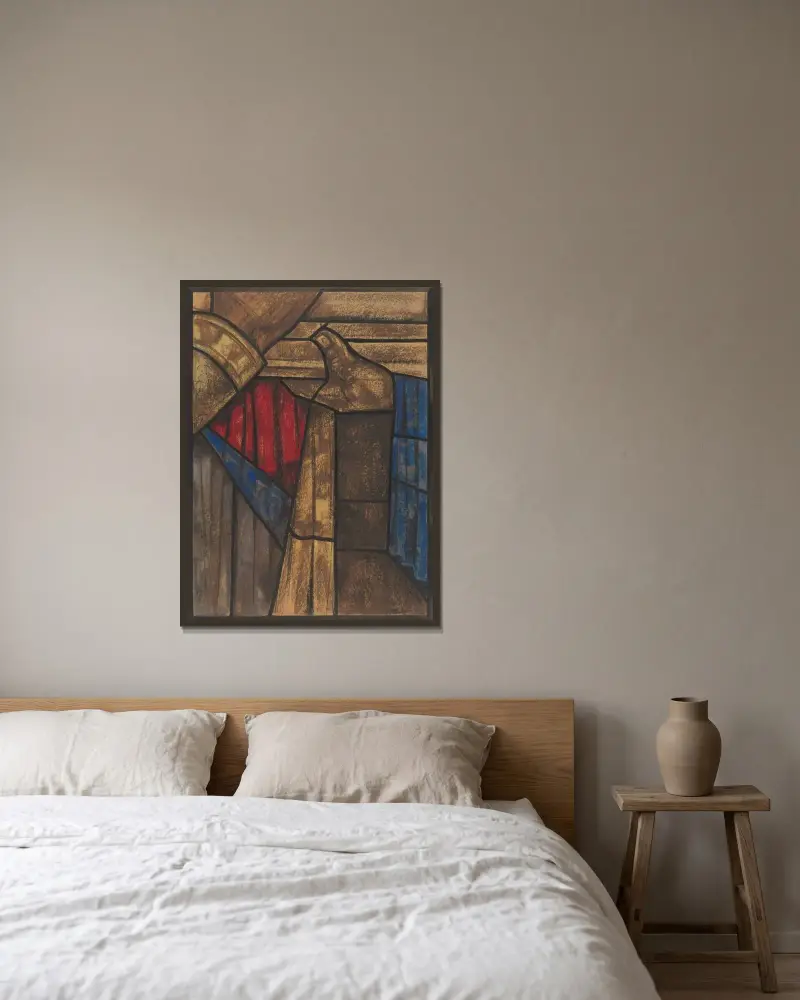 Entwurf für ein Fenster im nördlichen Querschiff des Doms zu Utrecht 27 von Richard Nicolaüs Roland Holst gerahmt an einer Wand