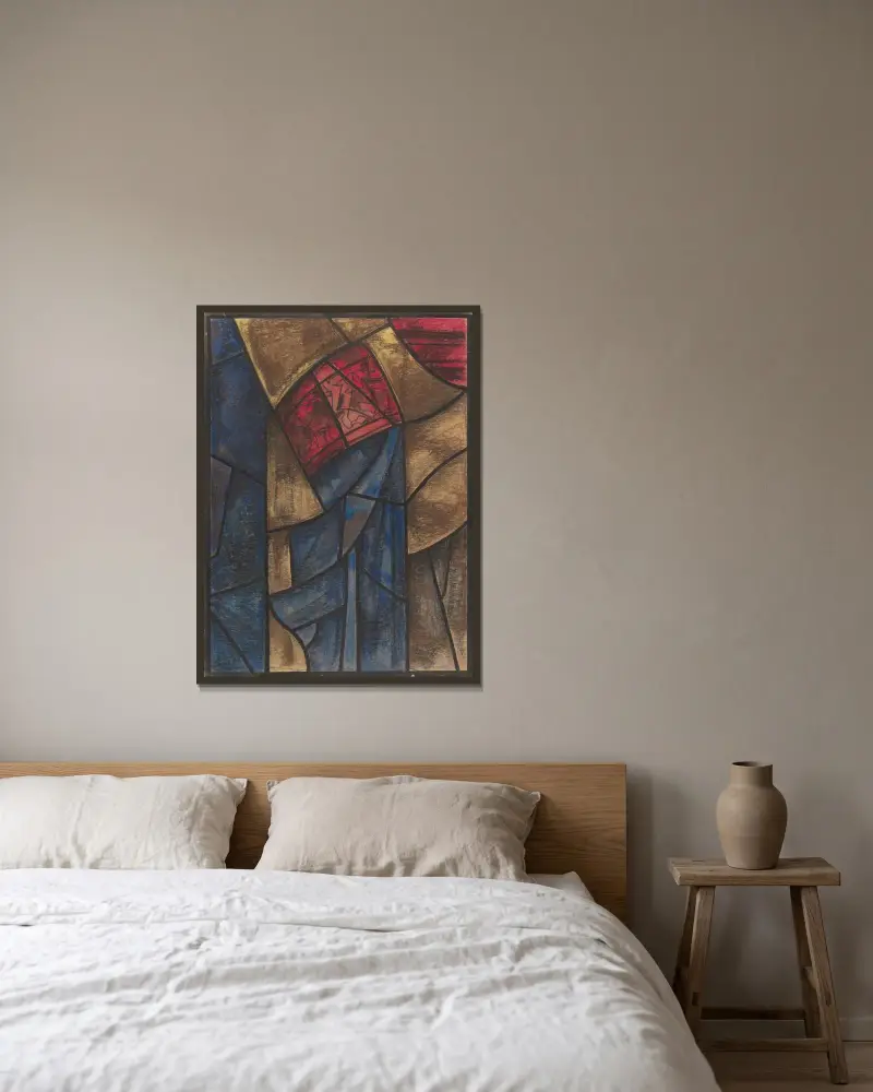 Entwurf für ein Fenster im nördlichen Querschiff des Doms zu Utrecht 28 von Richard Nicolaüs Roland Holst gerahmt an einer Wand