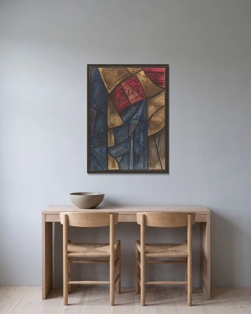 Entwurf für ein Fenster im nördlichen Querschiff des Doms zu Utrecht 28 von Richard Nicolaüs Roland Holst gerahmt an einer Wand