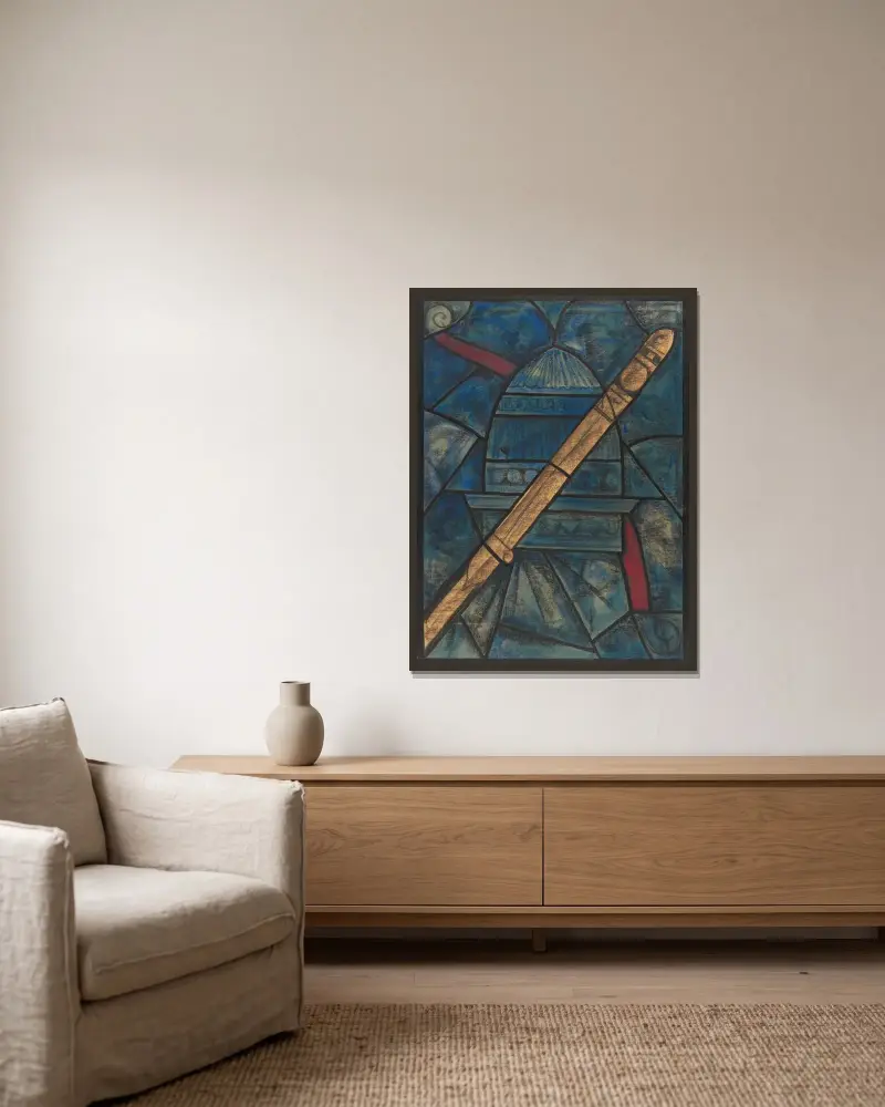 Entwurf für ein Fenster im nördlichen Querschiff des Doms zu Utrecht 31 von Richard Nicolaüs Roland Holst gerahmt an einer Wand