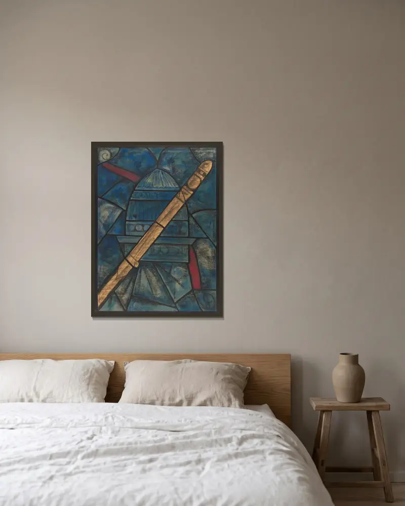 Entwurf für ein Fenster im nördlichen Querschiff des Doms zu Utrecht 31 von Richard Nicolaüs Roland Holst gerahmt an einer Wand