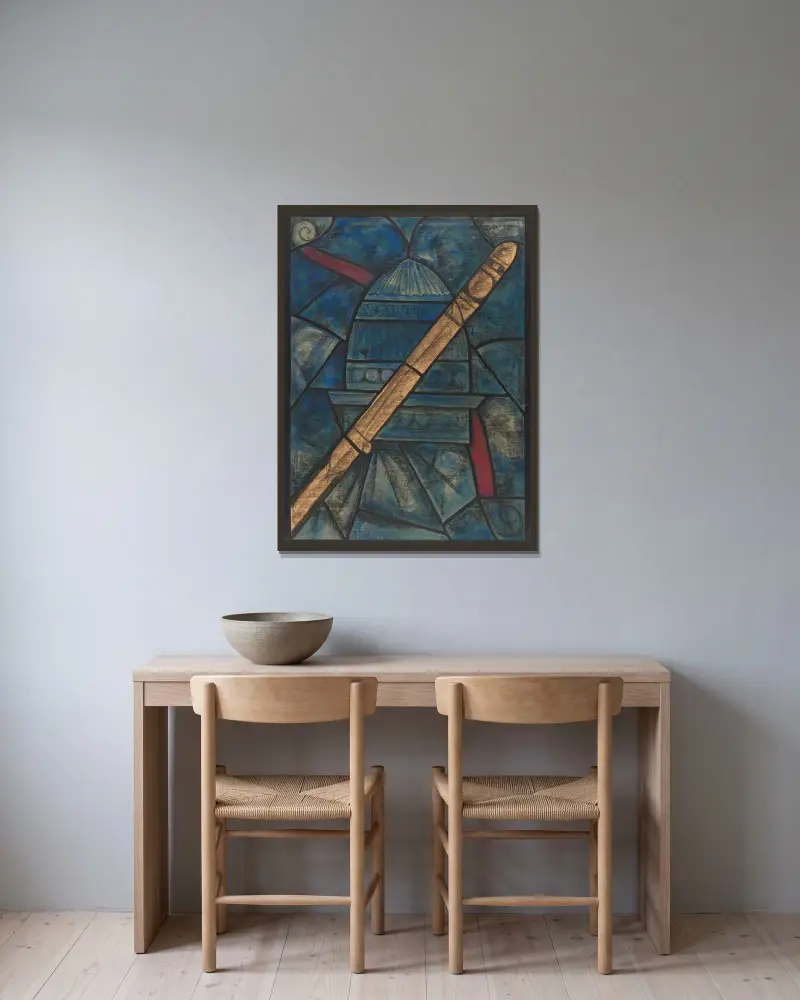 Entwurf für ein Fenster im nördlichen Querschiff des Doms zu Utrecht 31 von Richard Nicolaüs Roland Holst gerahmt an einer Wand