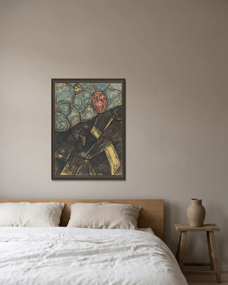 Design för fönster i norra tvärskeppet i Utrecht-domkyrkan 34 av Richard Nicolaüs Roland Holst inramad på en vägg