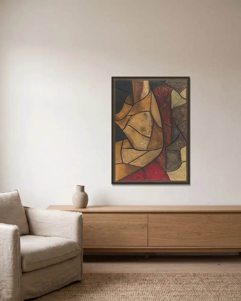 Design för fönster i norra tvärskeppet i Domkyrkan i Utrecht 36 av Richard Nicolaüs Roland Holst inramad på en vägg