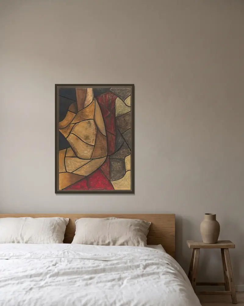 Design för fönster i norra tvärskeppet i Domkyrkan i Utrecht 36 av Richard Nicolaüs Roland Holst inramad på en vägg