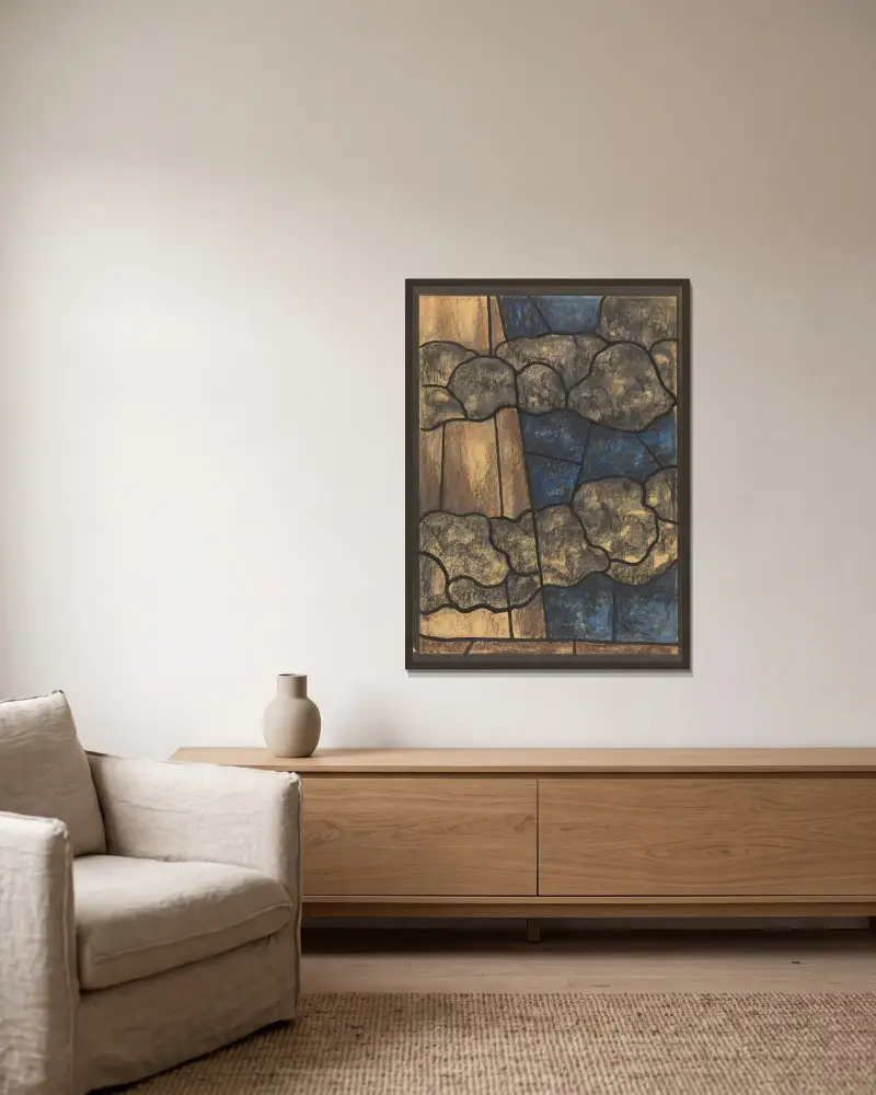 Entwurf für ein Fenster im nördlichen Querschiff des Doms zu Utrecht 37 von Richard Nicolaüs Roland Holst gerahmt an einer Wand