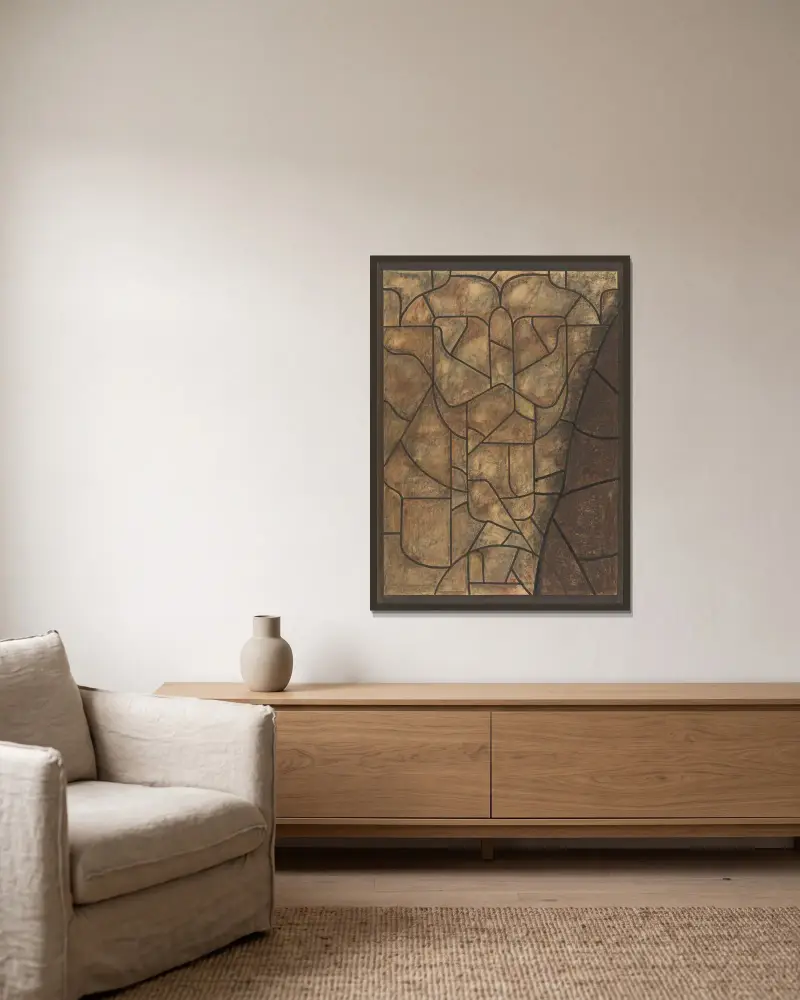Design för fönster i norra tvärskeppet i Utrecht-domkyrkan 42 av Richard Nicolaüs Roland Holst inramad på en vägg