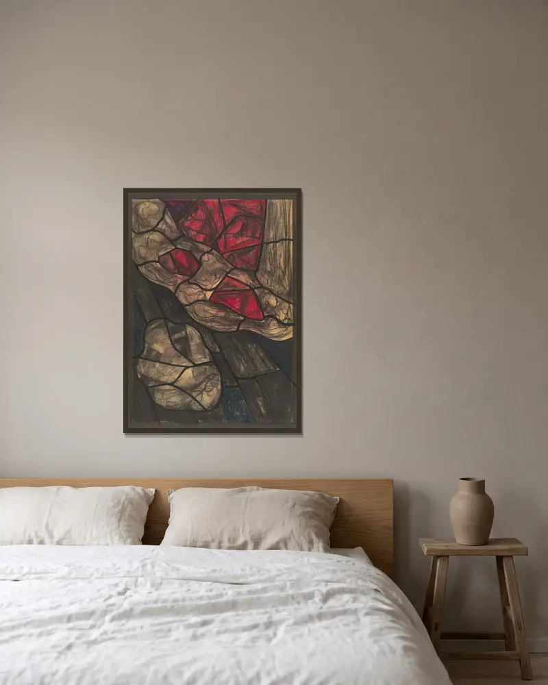 Entwurf für ein Fenster im nördlichen Querschiff des Doms zu Utrecht 48 von Richard Nicolaüs Roland Holst gerahmt an einer Wand