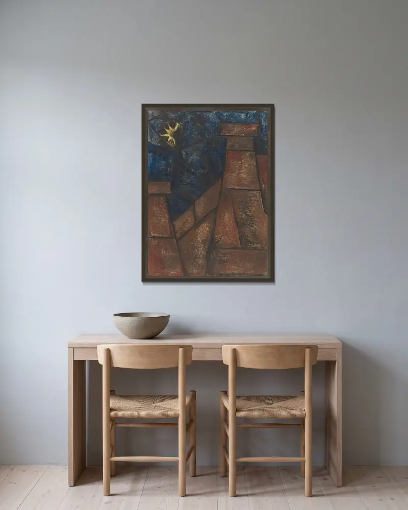 Design för fönster i norra tvärskeppet i Domkyrkan i Utrecht 54 av Richard Nicolaüs Roland Holst inramad på en vägg