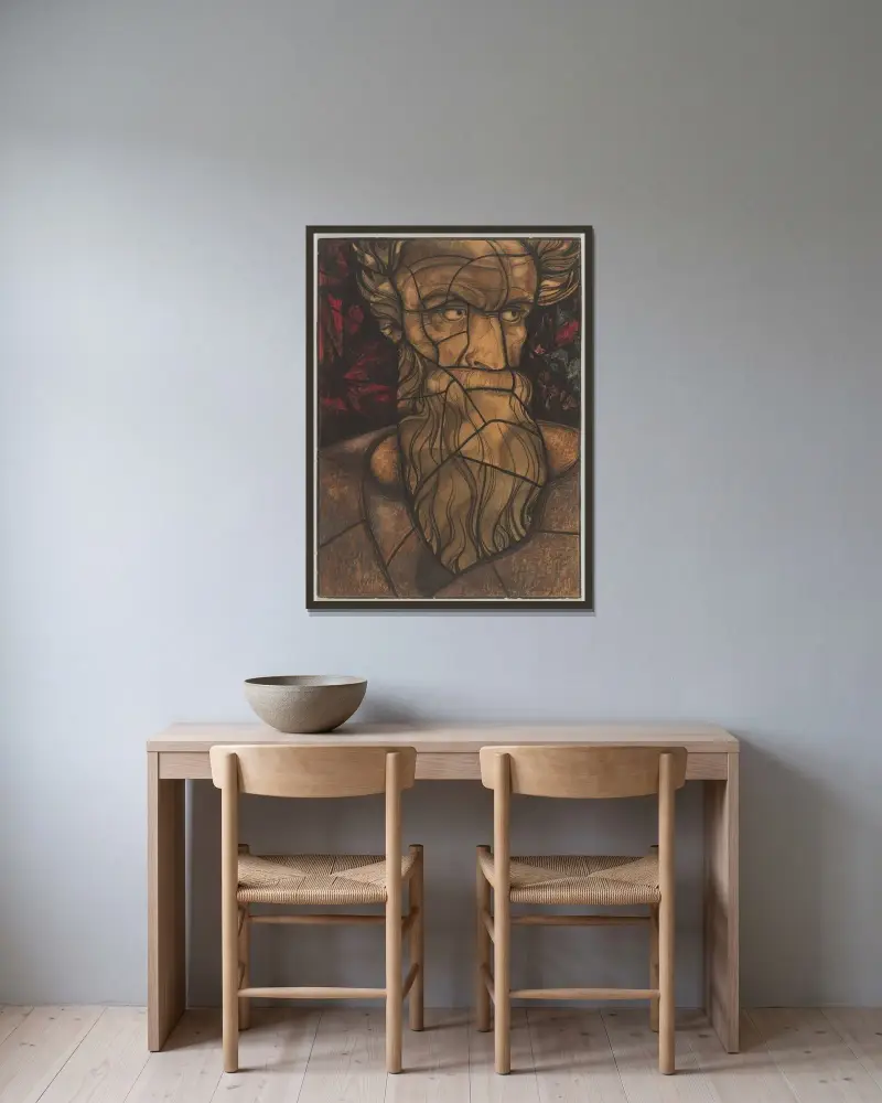 Entwurf für ein Fenster im nördlichen Querschiff des Doms zu Utrecht 57 von Richard Nicolaüs Roland Holst gerahmt an einer Wand
