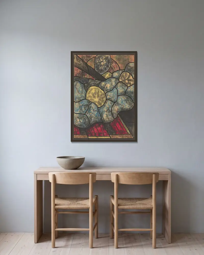 Projekt witraża w północnym transepcie katedry w Utrechcie 58, Richard Nicolaüs Roland Holst w ramie na ścianie