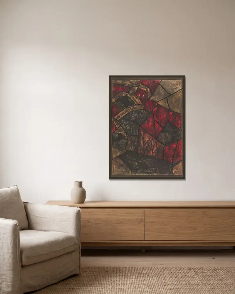 Entwurf für ein Fenster im nördlichen Querschiff des Doms zu Utrecht 59 von Richard Nicolaüs Roland Holst gerahmt an einer Wand