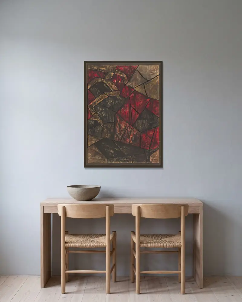 Entwurf für ein Fenster im nördlichen Querschiff des Doms zu Utrecht 59 von Richard Nicolaüs Roland Holst gerahmt an einer Wand