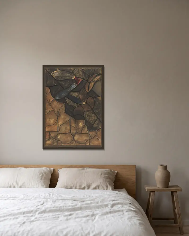 Entwurf für ein Fenster im nördlichen Querschiff des Utrechter Doms 8 von Richard Nicolaüs Roland Holst gerahmt an einer Wand