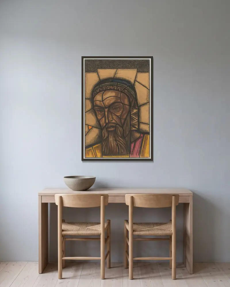 Design för fönster i Zuidertransept i Dom i Utrecht 4 av Richard Nicolaüs Roland Holst inramad på en vägg