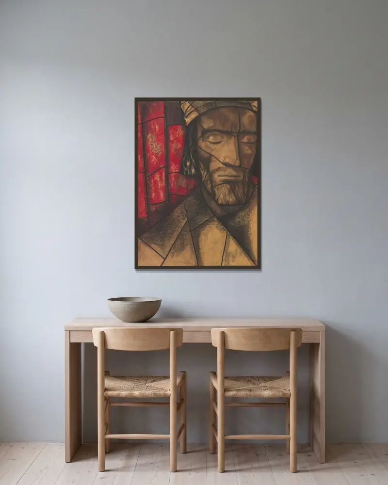 Design för fönster i södra tvärskeppet i Domkyrkan i Utrecht 5 av Richard Nicolaüs Roland Holst inramad på en vägg