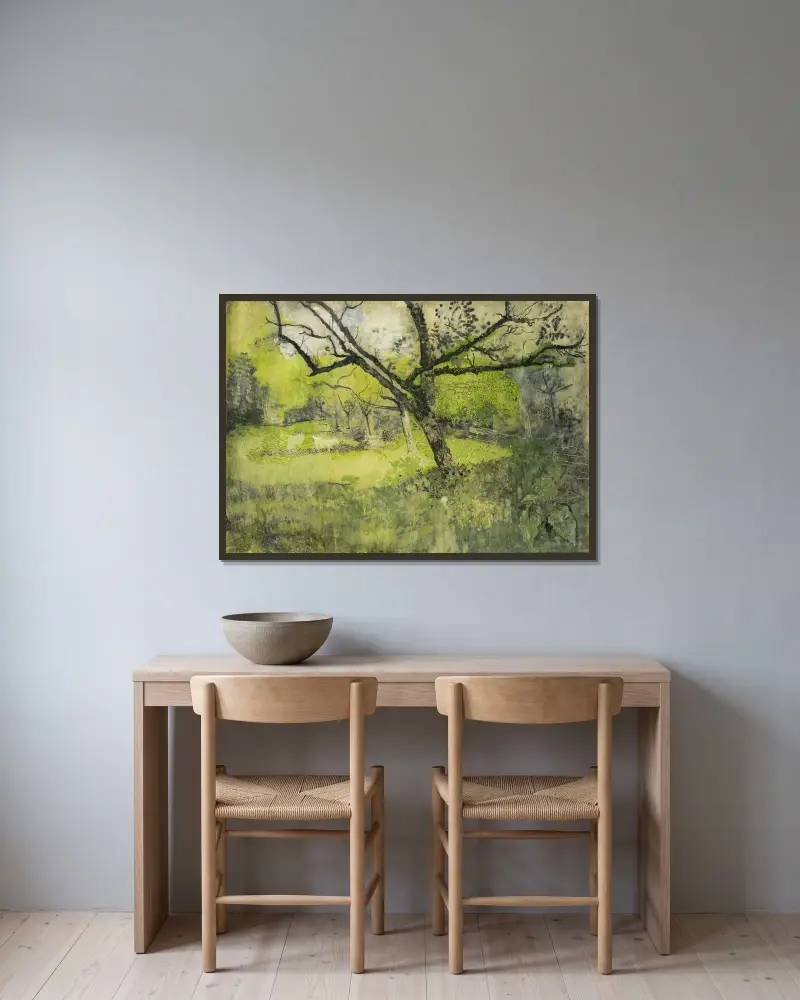 Obstgarten bei Eemnes von Richard Nicolaüs Roland Holst gerahmt an einer Wand