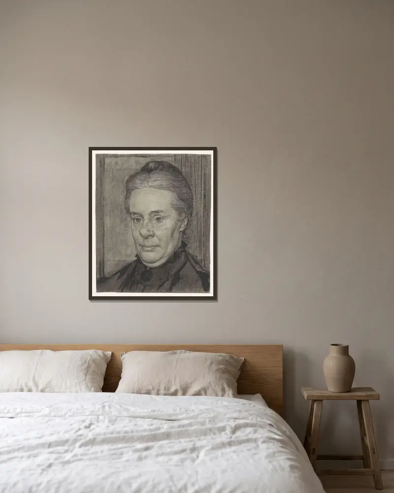 Porträtt av fru Anna Ida van der Schalk-van der Hoeven av Richard Nicolaüs Roland Holst inramad på en vägg