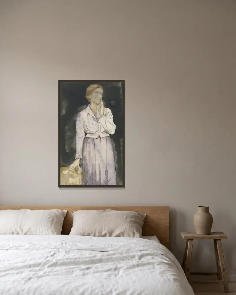 Stående kvinna av Richard Nicolaüs Roland Holst inramad på en vägg