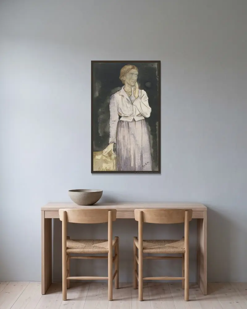 Stående kvinna av Richard Nicolaüs Roland Holst inramad på en vägg