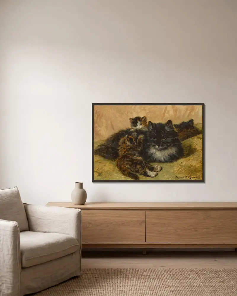 Přátelská provokace, Henriëtte Ronner-Knip v rámu na stěně