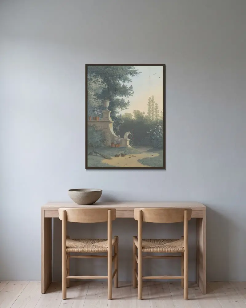 Bloemisterij van A.C. en H. van Eeden, tuin, Wagenweg av Henriëtte Ronner-Knip inramad på en vägg