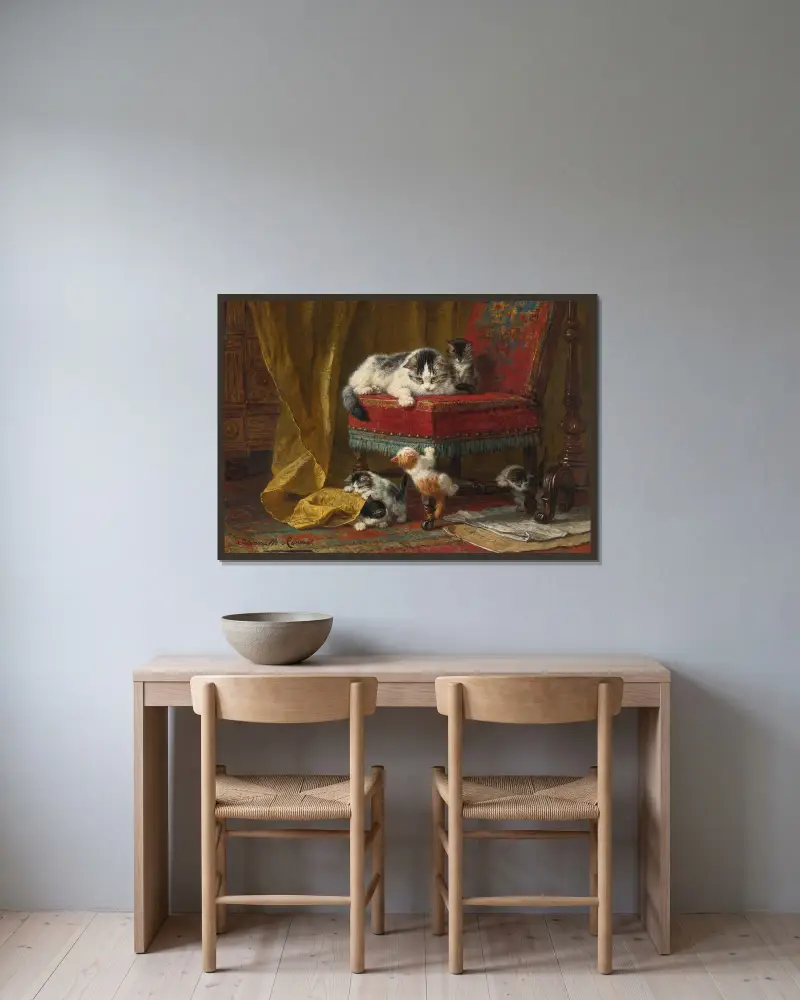 Mutters Stolz – Nr. 1 von Henriëtte Ronner-Knip gerahmt an einer Wand