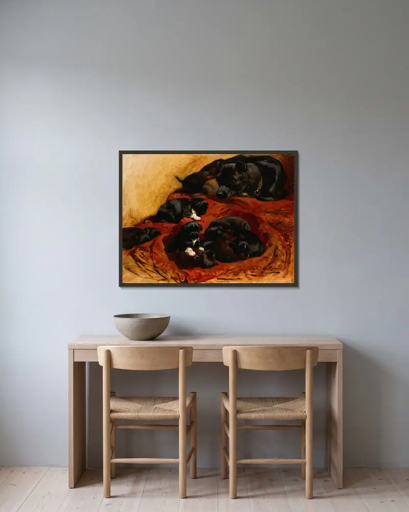 Dumna matka, Henriëtte Ronner-Knip w ramie na ścianie