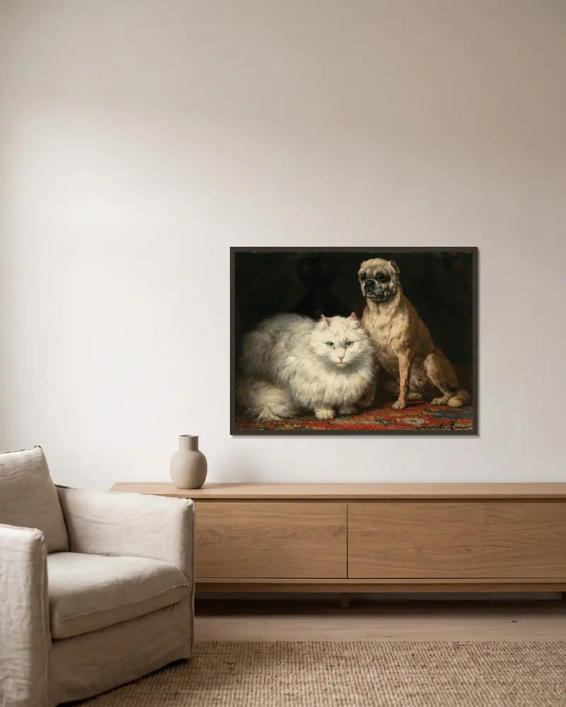 Dva přátelé, Henriëtte Ronner-Knip v rámu na stěně