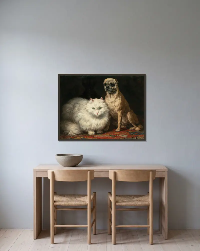 Dva přátelé, Henriëtte Ronner-Knip v rámu na stěně