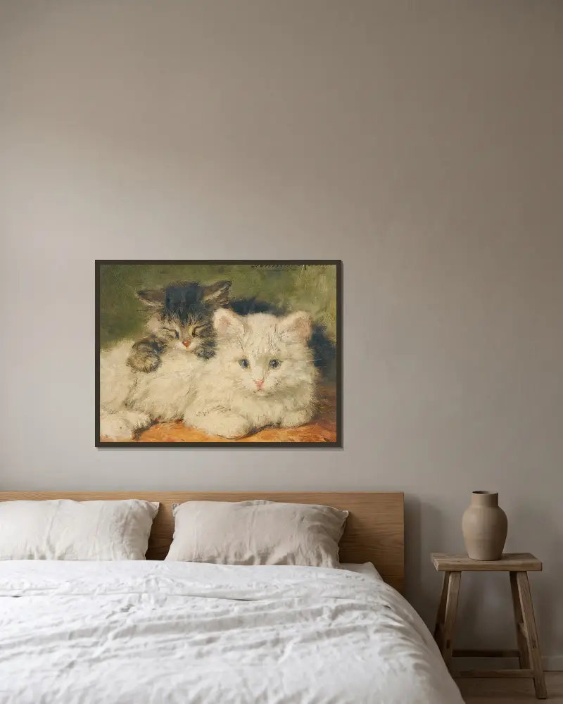 Dvě koťata – nr. 1, Henriëtte Ronner-Knip v rámu na stěně