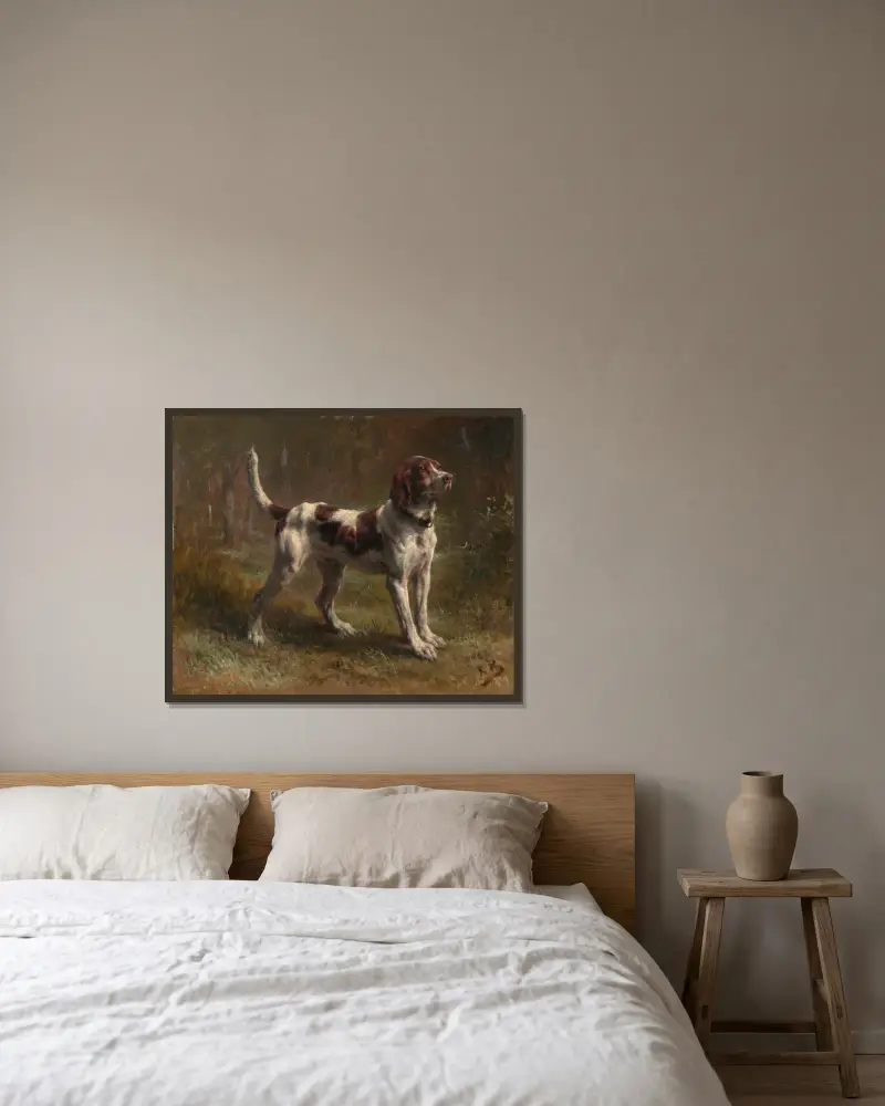 Ein Limier-Briquet-Hund von Rosa Bonheur gerahmt an einer Wand