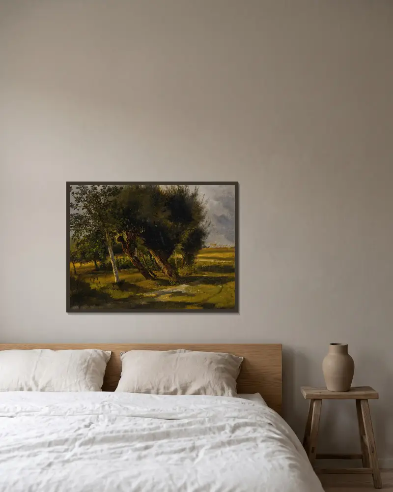 Bouquets D’Arbres Dans La Prairie av Rosa Bonheur inramad på en vägg