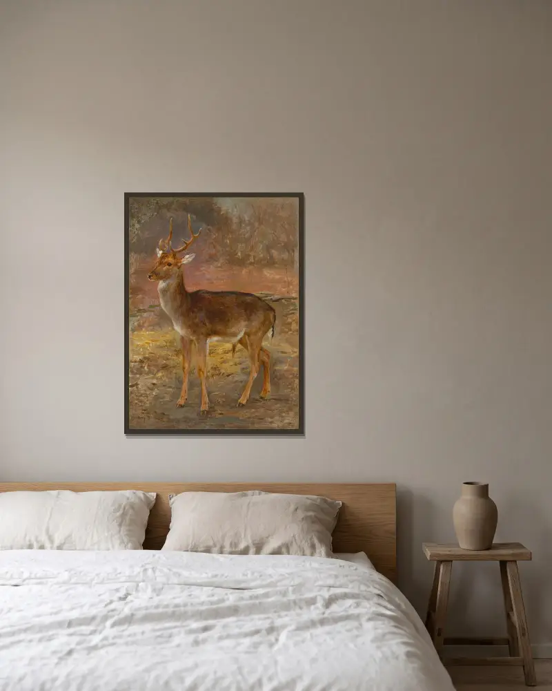 Hirsch von Rosa Bonheur gerahmt an einer Wand