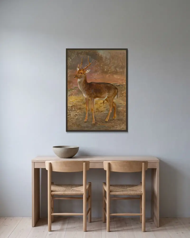 Hirsch von Rosa Bonheur gerahmt an einer Wand