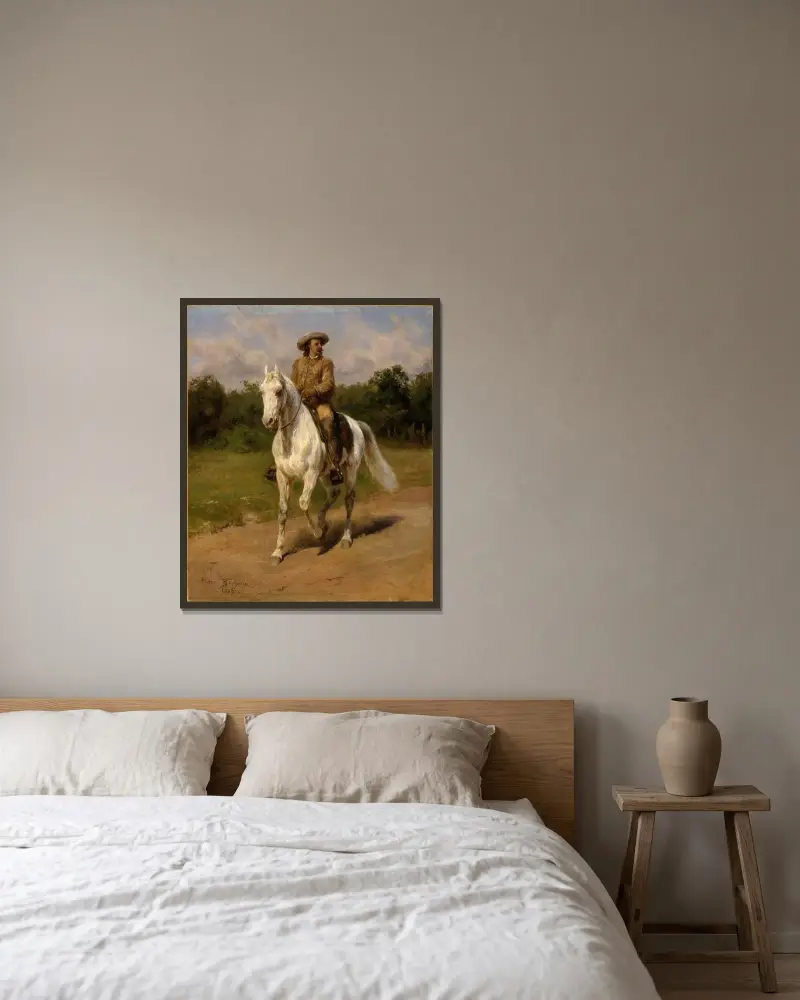 Col. William F. Cody (Buffalo Bill) von Rosa Bonheur gerahmt an einer Wand