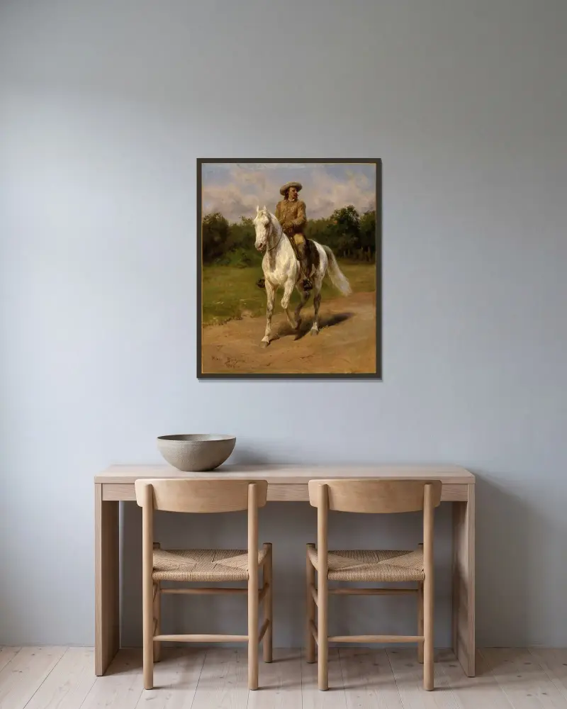 Col. William F. Cody (Buffalo Bill) von Rosa Bonheur gerahmt an einer Wand