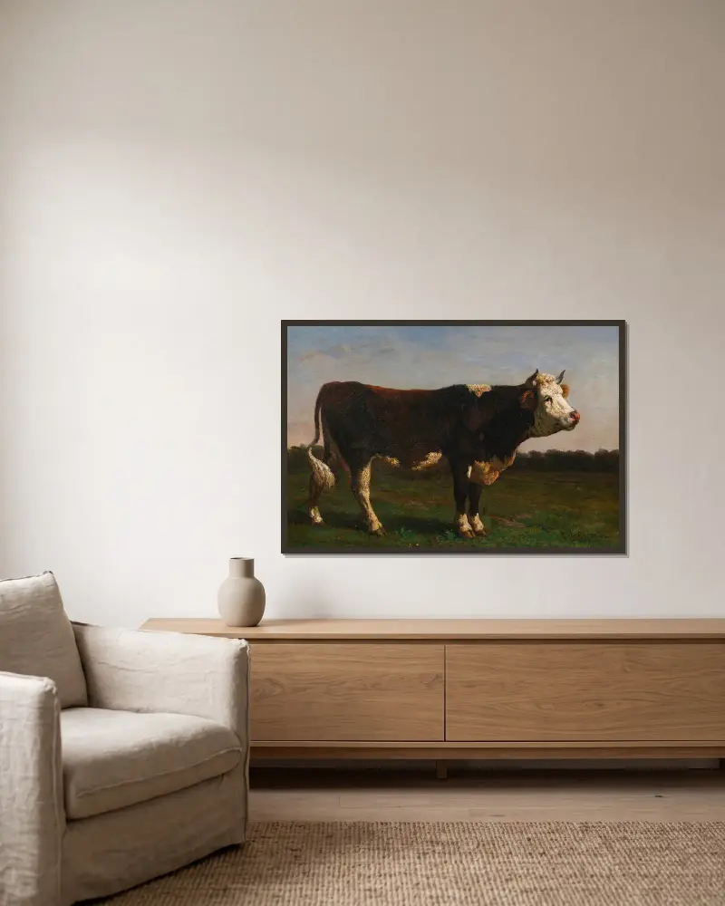King Of The Herd av Rosa Bonheur inramad på en vägg