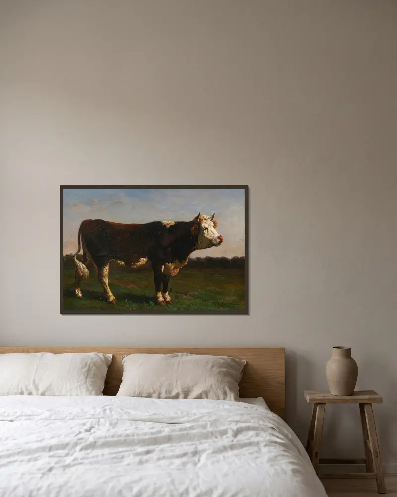 King Of The Herd av Rosa Bonheur inramad på en vägg