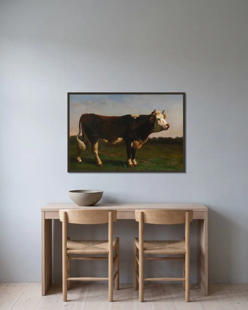 King Of The Herd av Rosa Bonheur inramad på en vägg