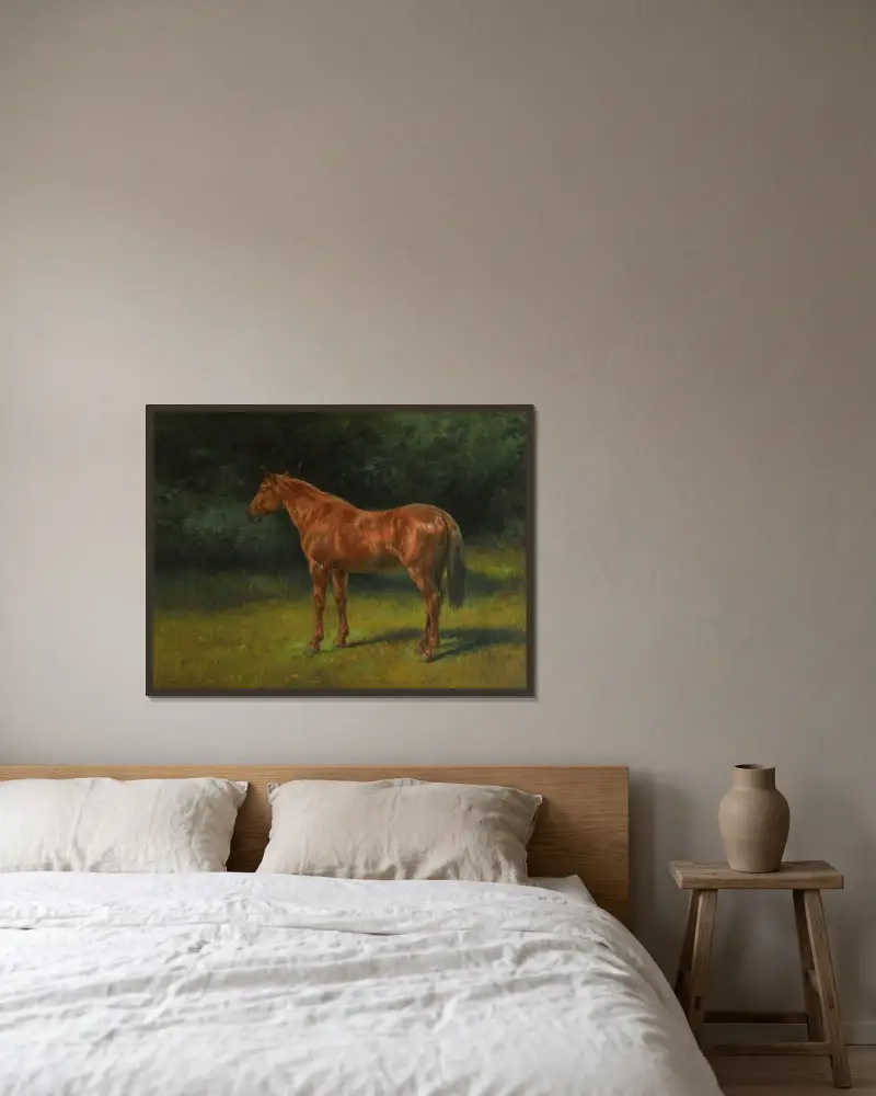 Der rote Ampfer von Rosa Bonheur gerahmt an einer Wand