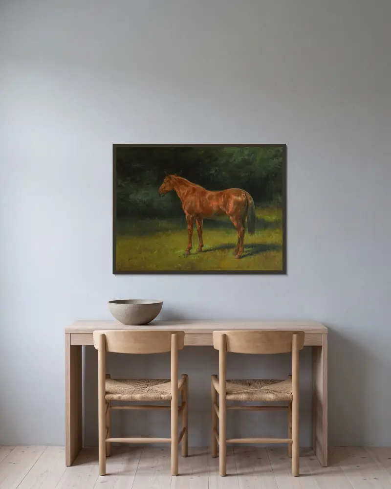 Der rote Ampfer von Rosa Bonheur gerahmt an einer Wand