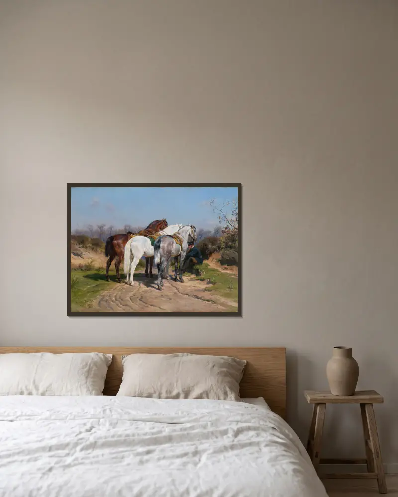 Staffeljagd von Rosa Bonheur gerahmt an einer Wand